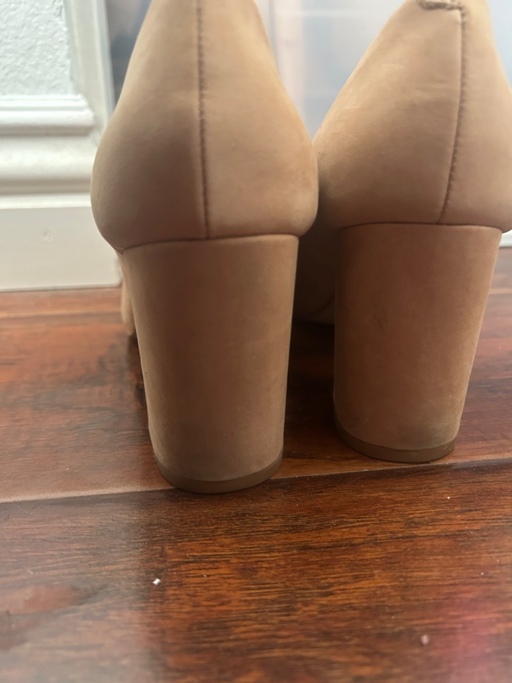 Steve Madden Beige/Tan Suede Pointed-Toe Block Heel - Picture 3 of 4